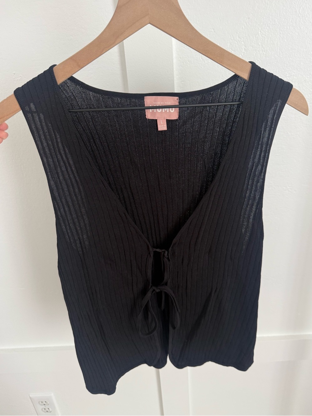 Show Me Your Mumu Time Out Tie Top Black